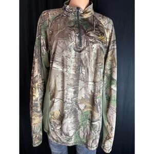 Mens Realtree xtra sent Factor 1/4 Zip Hunting Pullover Size Large